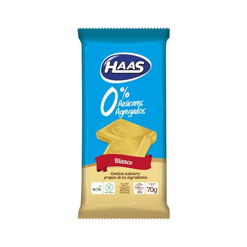 Tableta de Chocolate Blanco Haas 0% Azúcar x 70 g