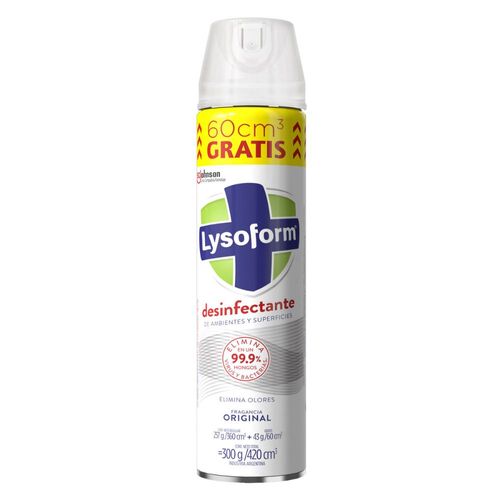 Desinfectante de Ambiente en Aerosol Lysoform Original x 420 ml