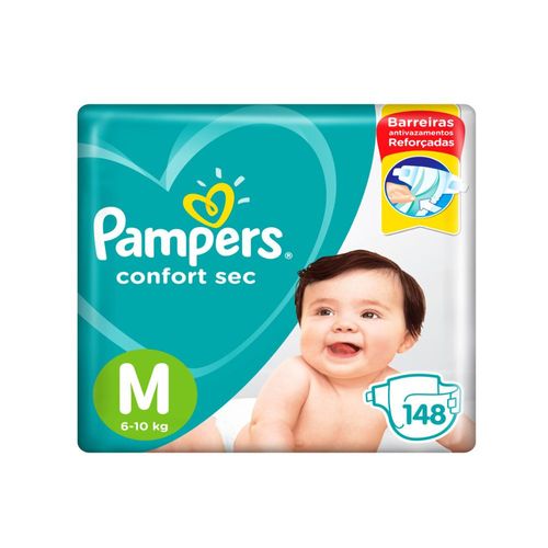 Pañales Pampers Confort Sec Talle M x 148 un