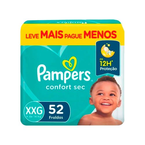 Pañales Pampers Confort Sec Talle XXG x 52 un