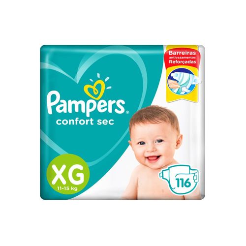 Pañales Pampers Confort Sec Talle XG x 116 un