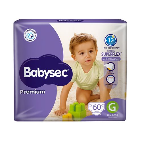 Pañales Babysec Premium Talle G x 60 un