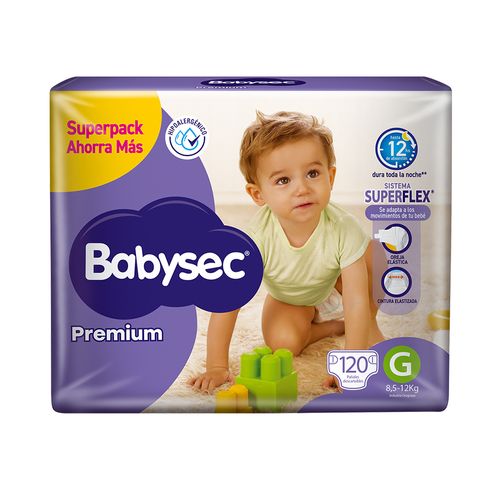 Pañales Babysec Premium Talle G x 120 un