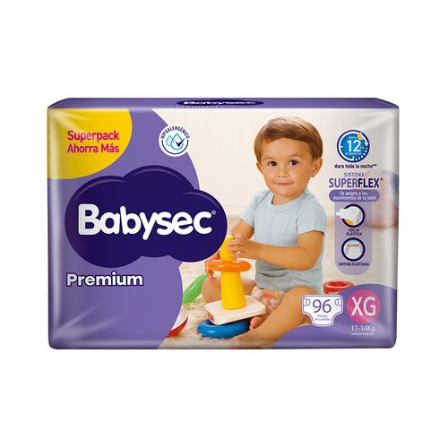 Pañales Babysec Premium Talle XG x 96 un