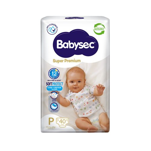 Pañales Babysec Super Premium Talle P x 40 un