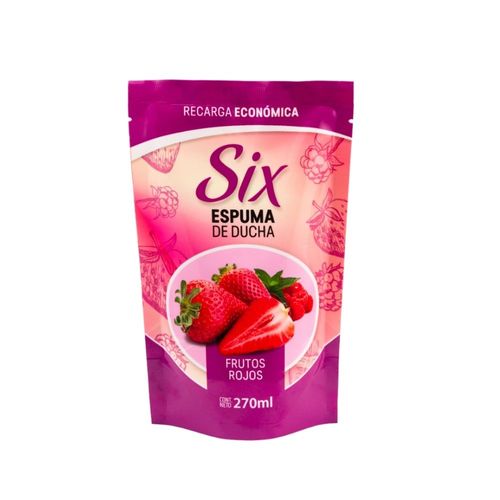 Espuma de Ducha Six Recarga Frutos Rojos x 270 ml