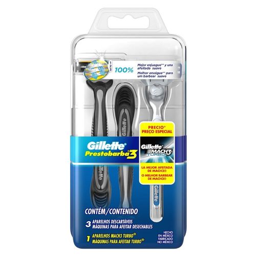 Máquinas para Afeitar Desechables Gillette Prestobarba 3 Mach 3 Turbo