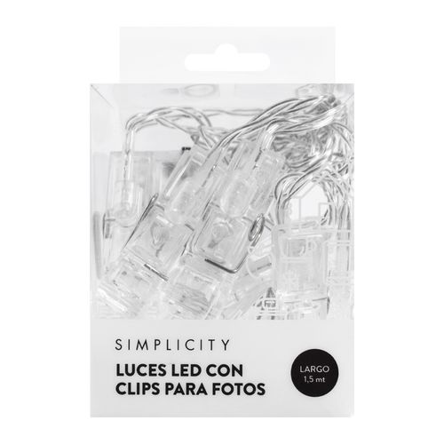 Luces Led Simplicity con Clips para Fotos x 1,5 m