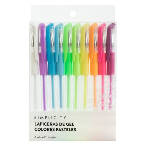 Set de Lapiceras Simplicity Gel Pasteles x 10 un