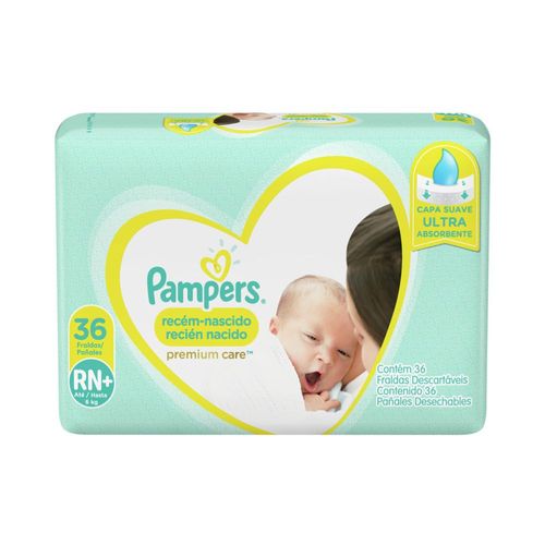 Pañales Pampers Premium Care Talle RN x 36 un