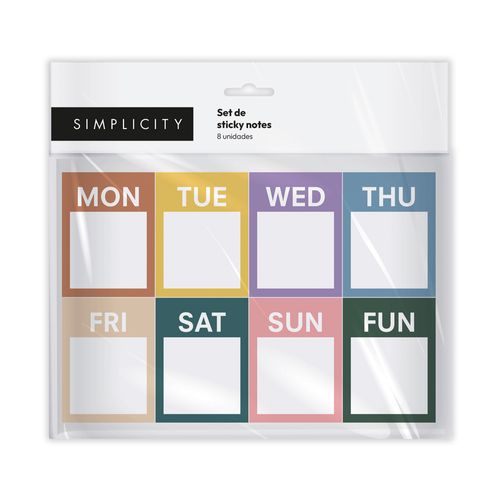 Set Sticky Notes Semanal Basic Simplicity Stationery Ola12