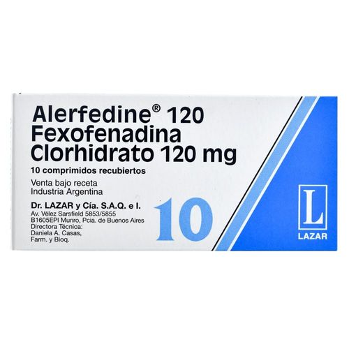 Alerfedine 120 mg x 10 Comp Recubiertos