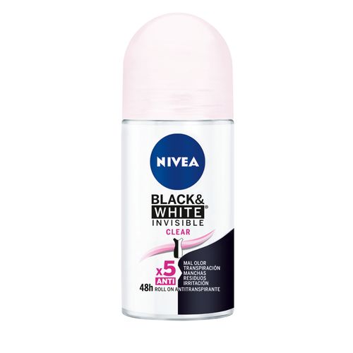 Antitranspirante Nivea Invisible Black & White Clear Roll-on x 50 ml