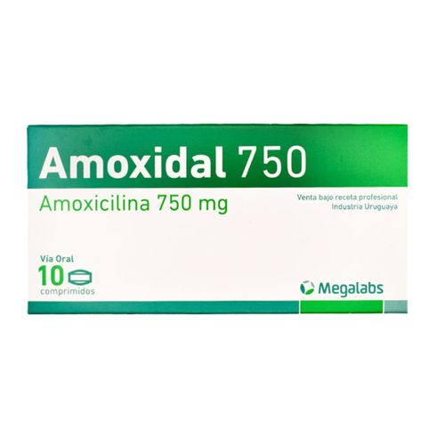 Amoxidal Amoxicilina 750 mg x 10 Comp