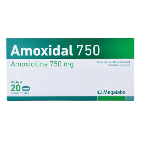 Amoxidal Amoxicilina 750 mg x 20 Comp