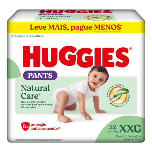 Pañales Huggies Pants Natural Care XXG x 52 un