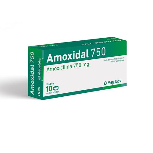Amoxidal Amoxicilina 750 mg x 10 Comp