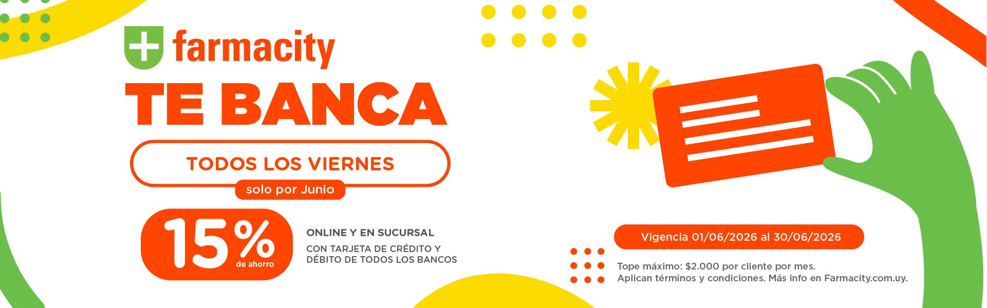 Farmacity te banca con un 15off - ver mas